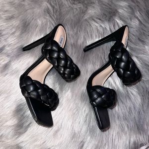 Black Steve Madden Braided Heel